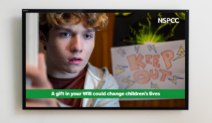 Am image showing a still from NSPCC's advert