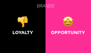 An image showing that opportunity is more important than loyalty