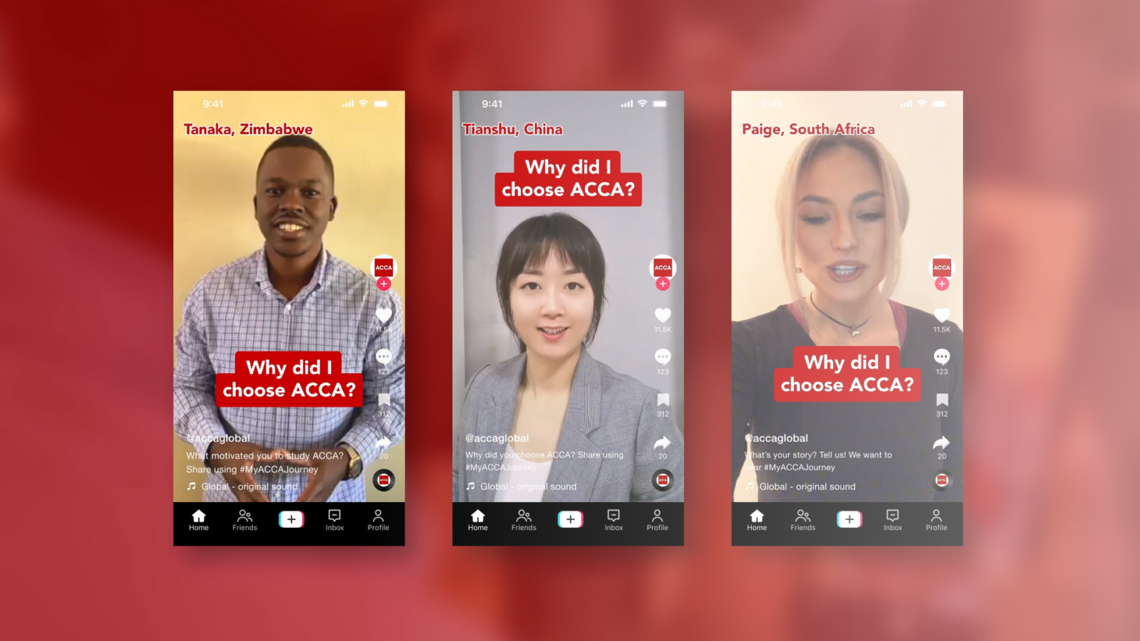 Examples of UGC content from ACCA Members